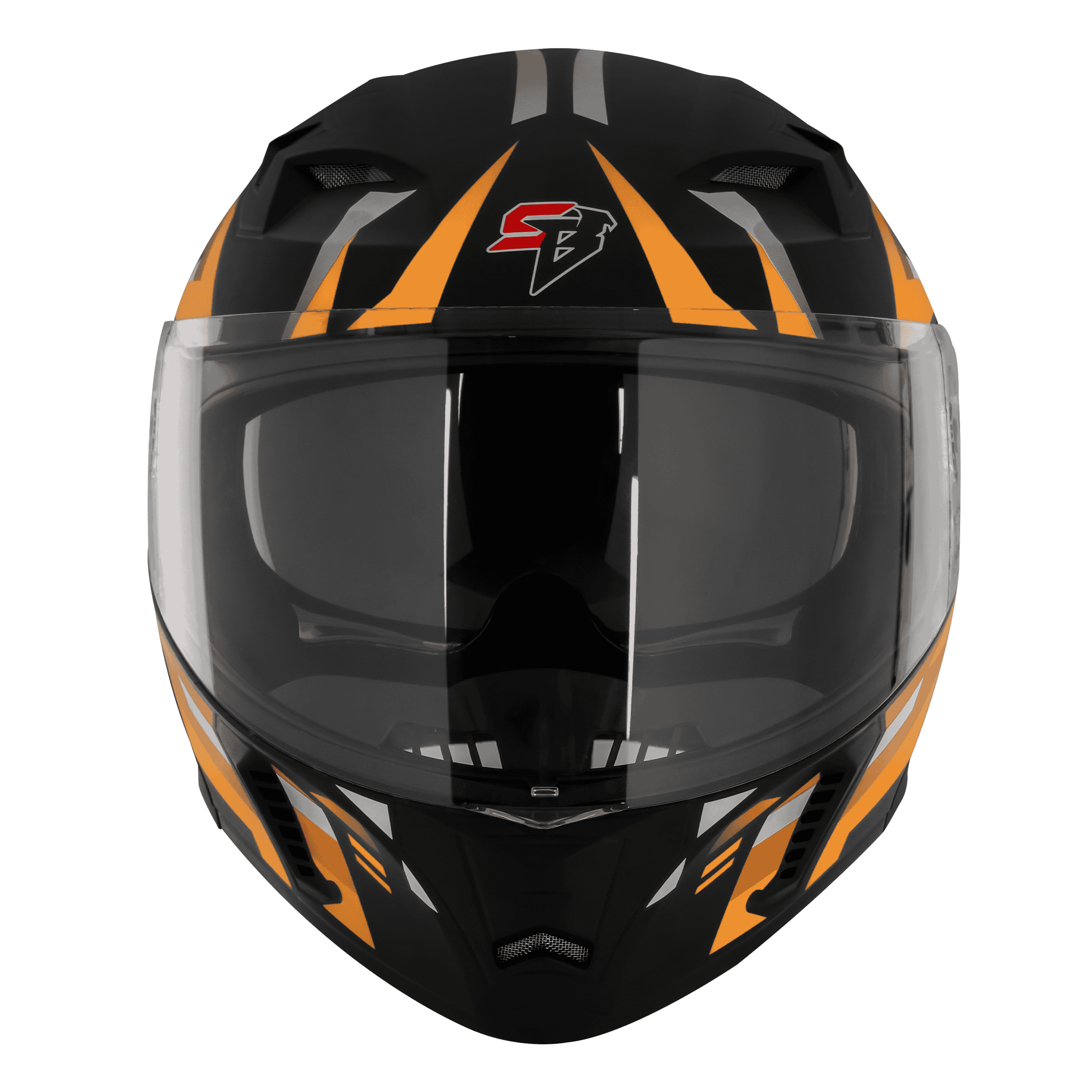 SBA-20 ISS SHIELD X GLOSSY BLACK WITH ORANGE